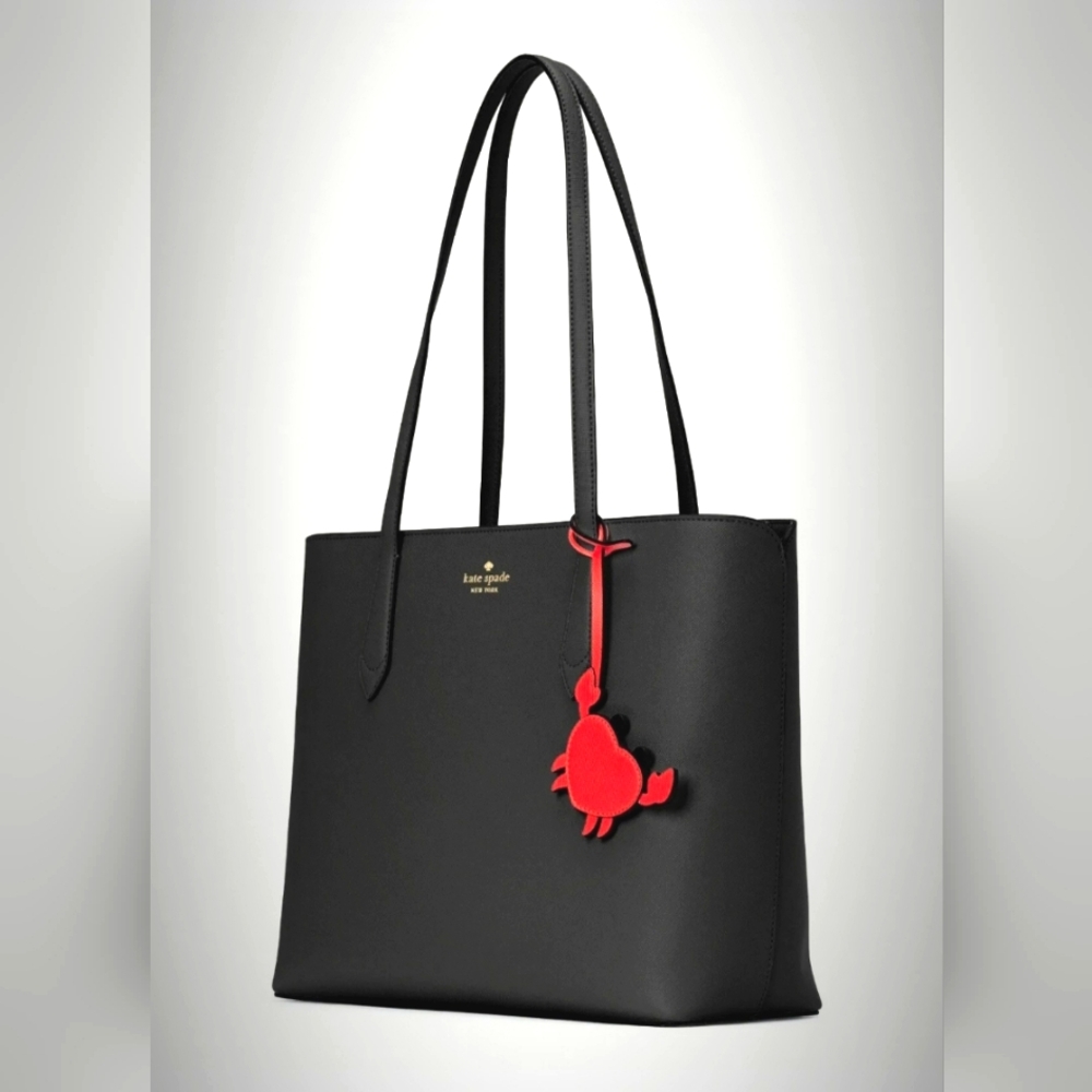Kate Spade MARLEE Black Tote Bag,Red Crab Hangtag, NWOT